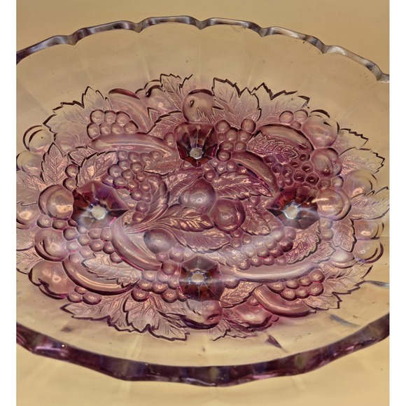 Vintage Pink Bowl 12" Indiana Glassfruit Garland Footed Oval Bowl. - Picture 5 of 16